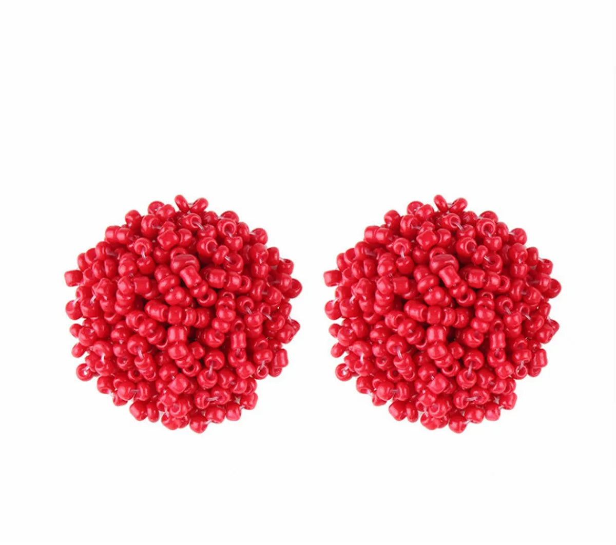 1 Pair Ethnic Style Solid Color Alloy Seed Bead Beaded Women'S Ear Studs