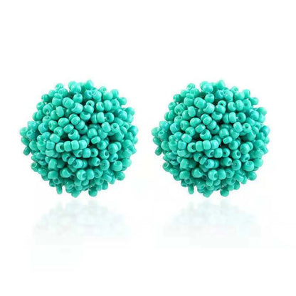 1 Pair Ethnic Style Solid Color Alloy Seed Bead Beaded Women'S Ear Studs