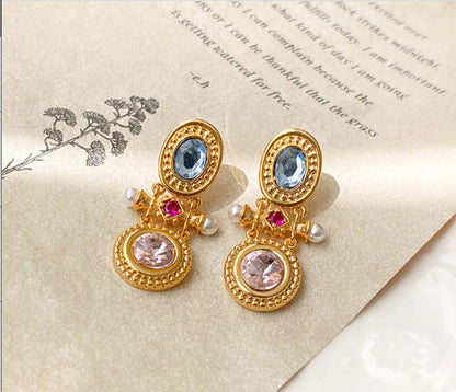 1 Pair Ethnic Style Streetwear Geometric Plating Alloy Drop Earrings Ear Studs