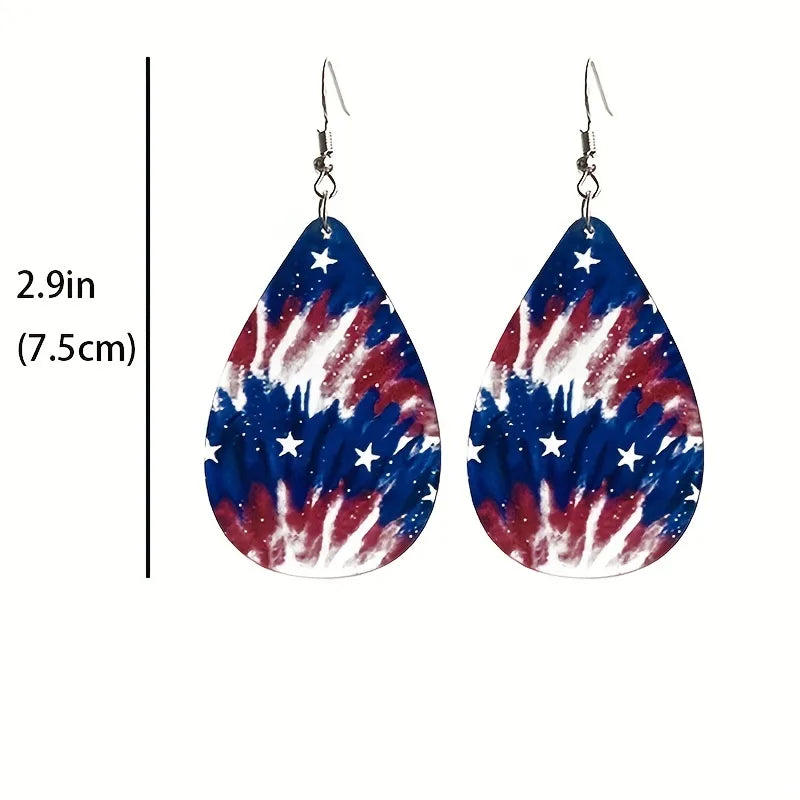 1 Pair Ethnic Style Streetwear National Flag American Flag Arylic Drop Earrings