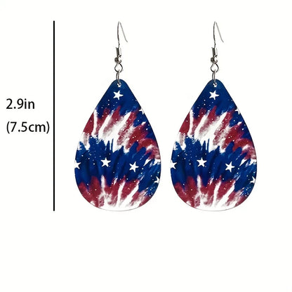 1 Pair Ethnic Style Streetwear National Flag American Flag Arylic Drop Earrings