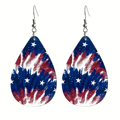 1 Pair Ethnic Style Streetwear National Flag American Flag Arylic Drop Earrings