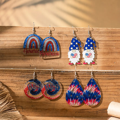 1 Pair Ethnic Style Streetwear National Flag American Flag Arylic Drop Earrings