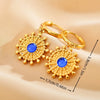 1 Pair Ethnic Style Streetwear Water Droplets Patchwork Plating Inlay Stainless Steel Zircon Gold Plated Drop Earrings