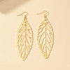 1 Pair Exaggerated Artistic Leaves Plating Hollow Out Alloy Ferroalloy 14k Gold Plated Drop Earrings