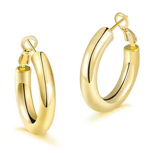 1 Pair Exaggerated C Shape Plating 304 Stainless Steel 18K Gold Plated Earrings