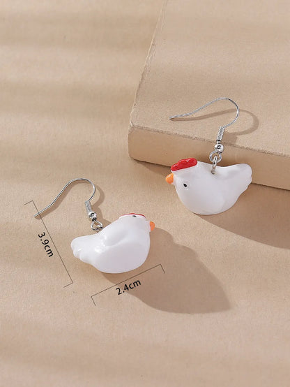 1 Pair Exaggerated Chick Synthetic Resin Women's Drop Earrings