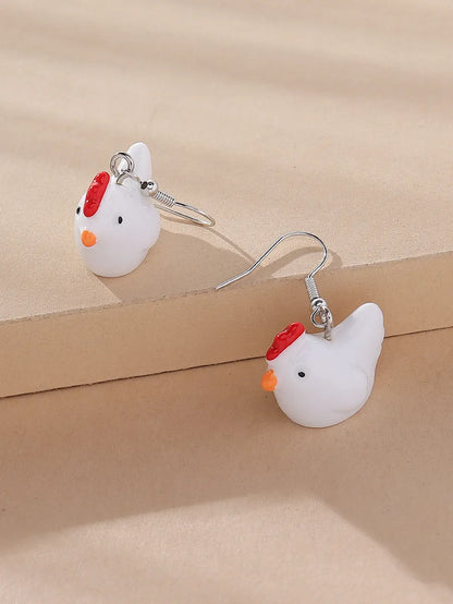 1 Pair Exaggerated Chick Synthetic Resin Women's Drop Earrings