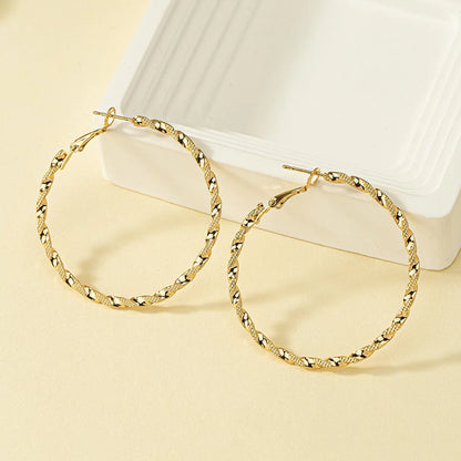 1 Pair Exaggerated Circle Plating Alloy Hoop Earrings