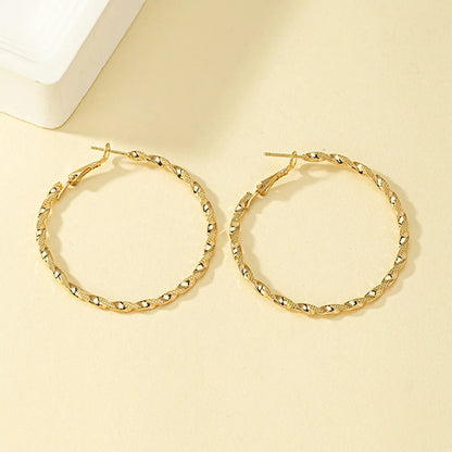 1 Pair Exaggerated Circle Plating Alloy Hoop Earrings