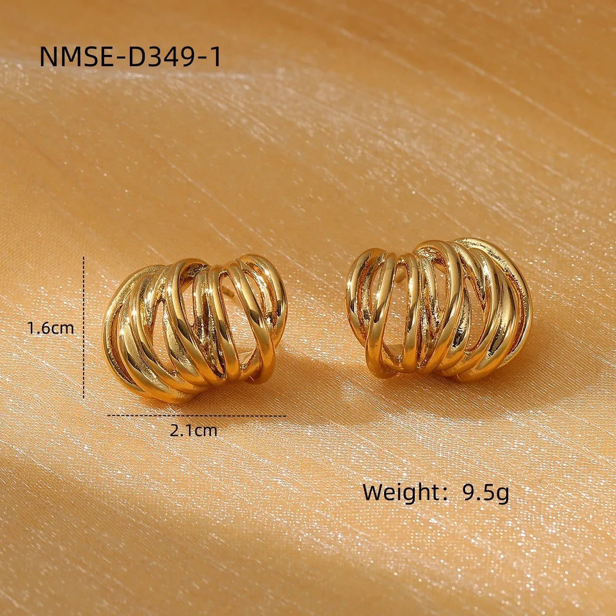 1 Pair Exaggerated Circle Plating 304 Stainless Steel Earrings