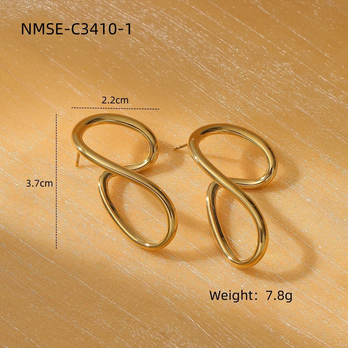 1 Pair Exaggerated Circle Plating 304 Stainless Steel Earrings