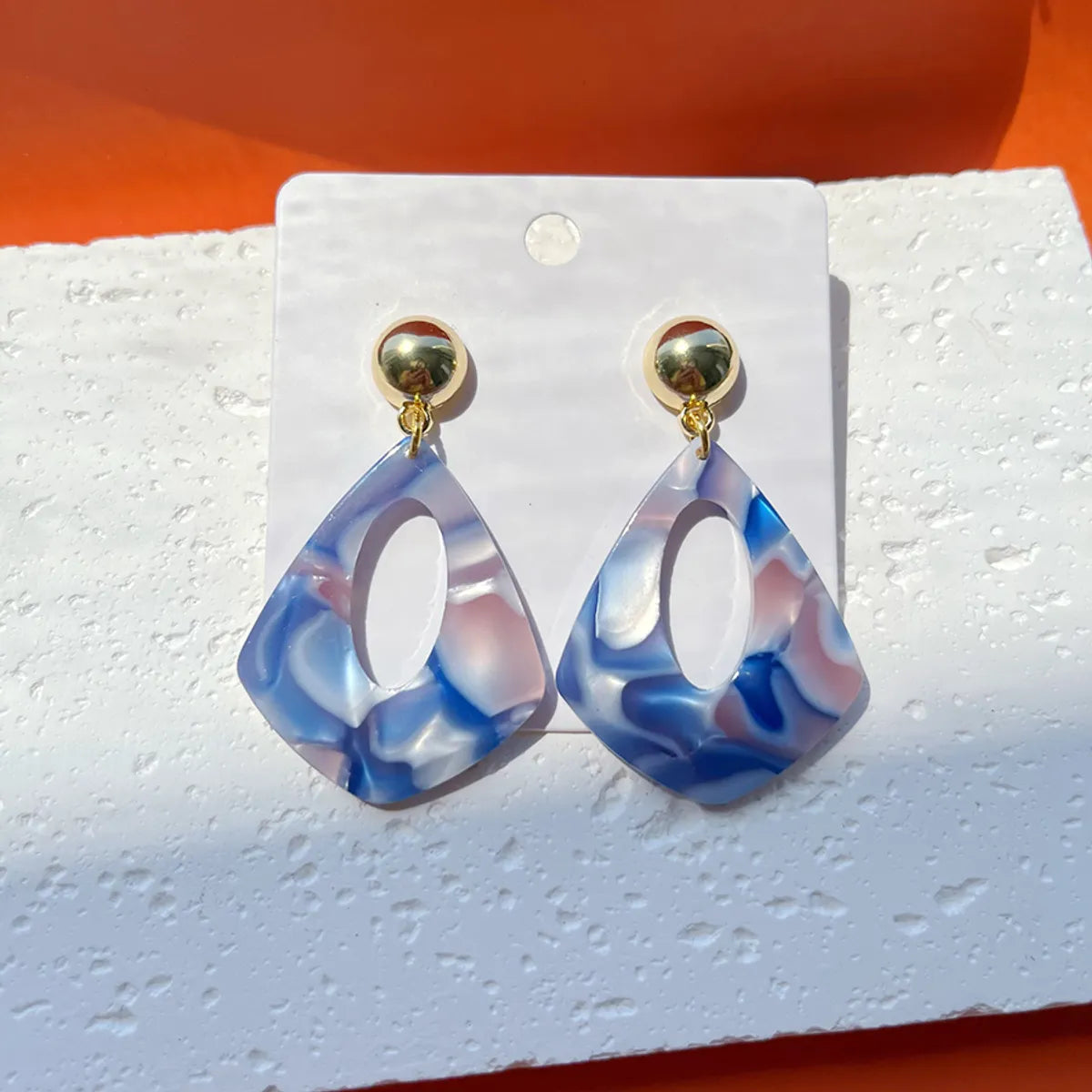 1 Pair Exaggerated Classic Style Color Block Alloy Acetic Acid Sheets Drop Earrings