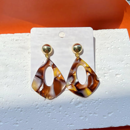 1 Pair Exaggerated Classic Style Color Block Alloy Acetic Acid Sheets Drop Earrings