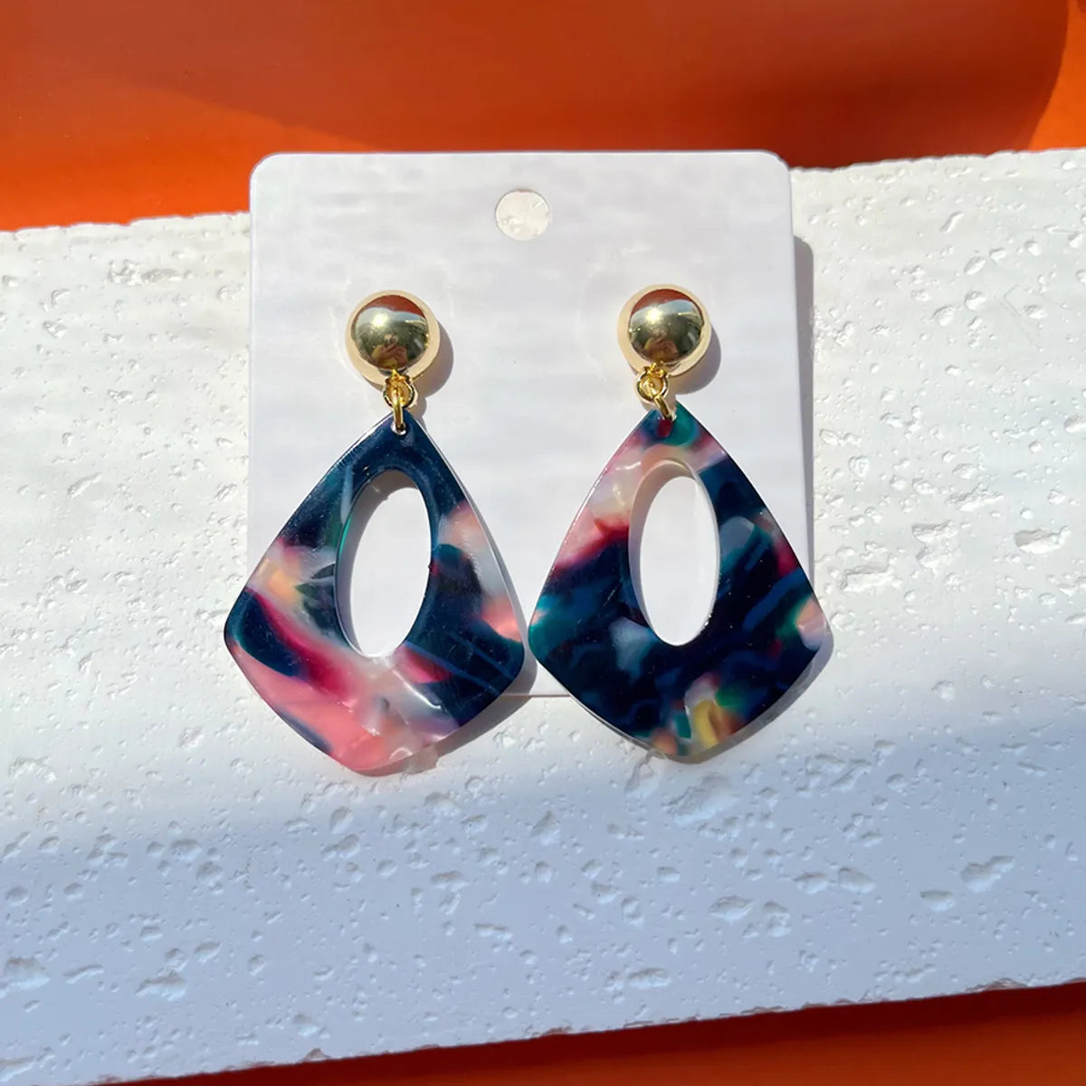 1 Pair Exaggerated Classic Style Color Block Alloy Acetic Acid Sheets Drop Earrings