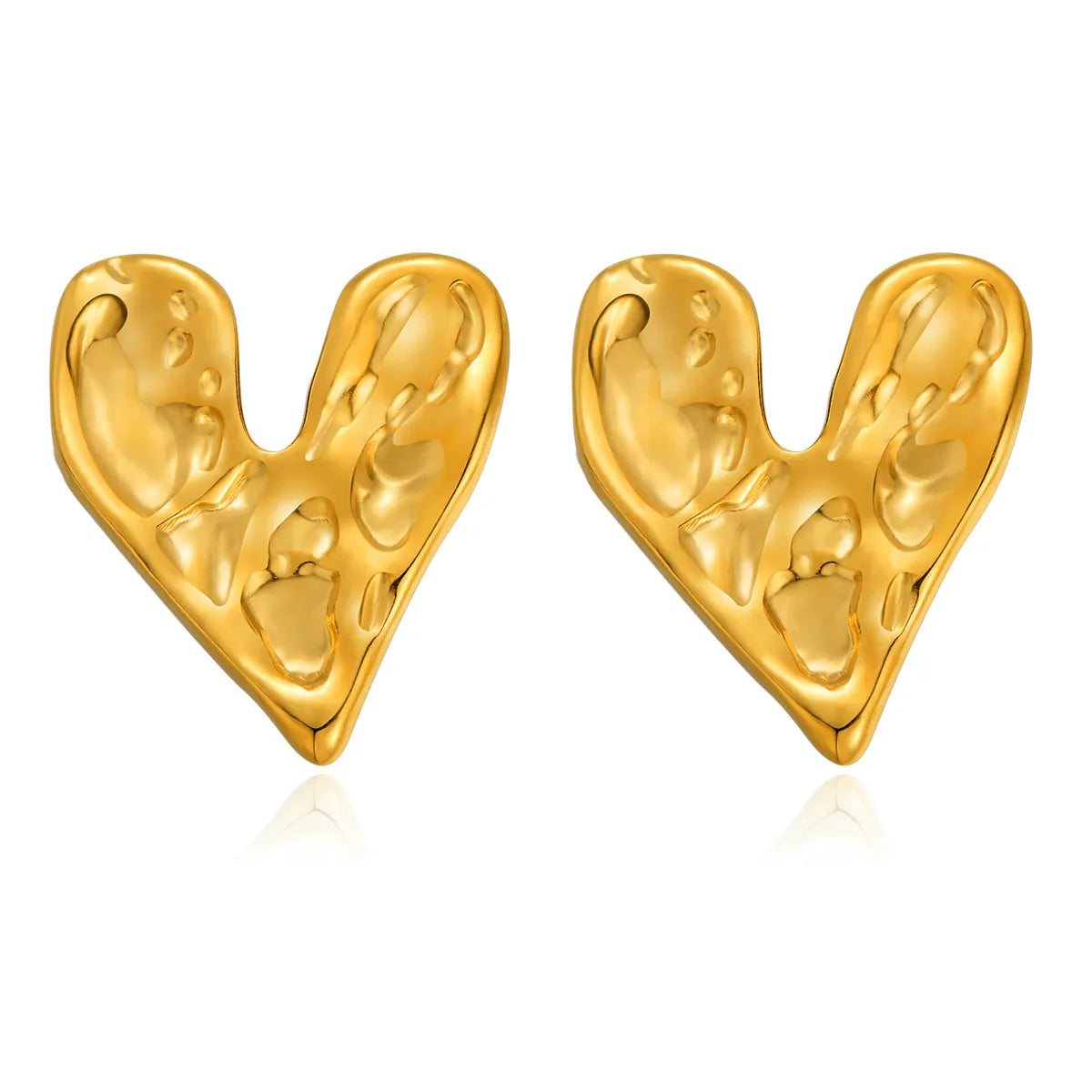 1 Pair Exaggerated Classic Style Irregular Circle Heart Shape Plating 304 Stainless Steel 18K Gold Plated Ear Studs