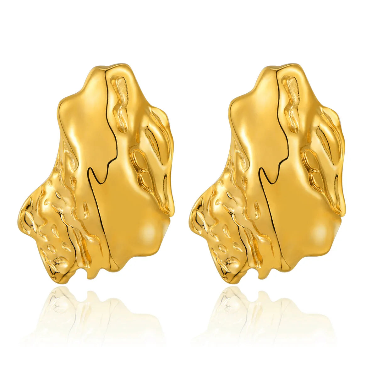 1 Pair Exaggerated Classic Style Irregular Circle Heart Shape Plating 304 Stainless Steel 18K Gold Plated Ear Studs