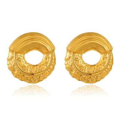 1 Pair Exaggerated Classic Style Irregular Circle Heart Shape Plating 304 Stainless Steel 18K Gold Plated Ear Studs