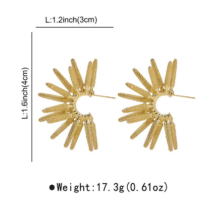 1 Pair Exaggerated Commute Floral Alloy Ear Studs