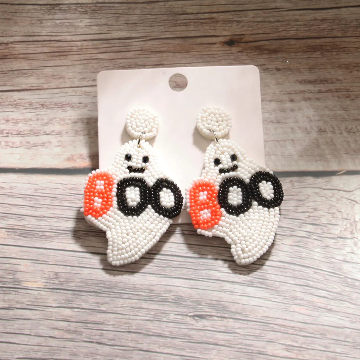 1 Pair Exaggerated Funny Letter Ghost Beaded Cloth Drop Earrings