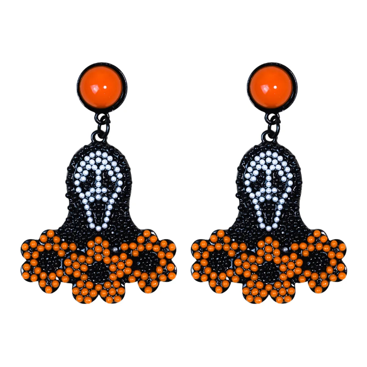 1 Pair Exaggerated Funny Novelty Grimace Inlay Alloy Beads Drop Earrings