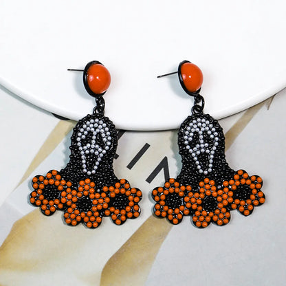 1 Pair Exaggerated Funny Novelty Grimace Inlay Alloy Beads Drop Earrings