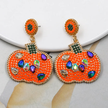 1 Pair Exaggerated Funny Novelty Pumpkin Alloy Drop Earrings