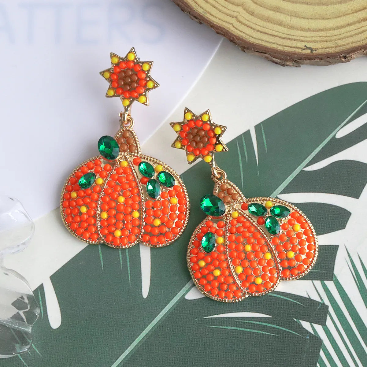 1 Pair Exaggerated Funny Novelty Pumpkin Alloy Drop Earrings