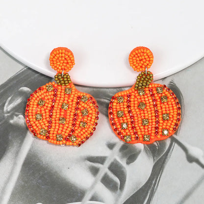 1 Pair Exaggerated Funny Novelty Pumpkin Alloy Drop Earrings