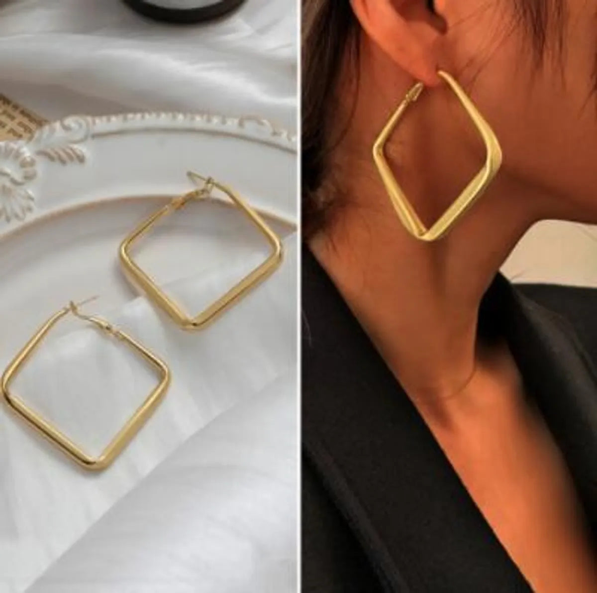 1 Pair Exaggerated Geometric Alloy Plating Women's Earrings