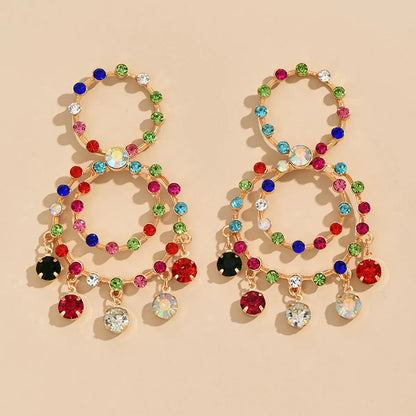 1 Pair Exaggerated Geometric Circle Alloy Drop Earrings