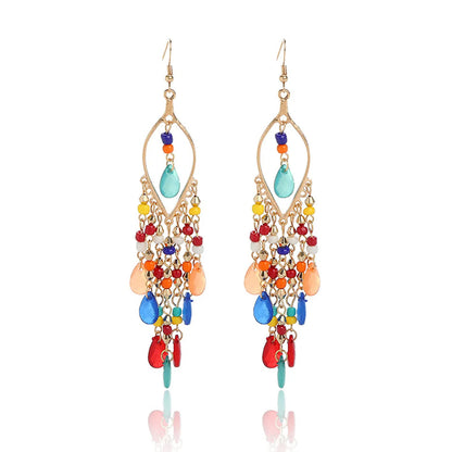 1 Pair Exaggerated Geometric Patchwork Zinc Alloy Drop Earrings