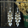 1 Pair Exaggerated Geometric Patchwork Zinc Alloy Drop Earrings