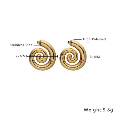 1 Pair Exaggerated Geometric Plating Titanium Steel 18K Gold Plated Earrings