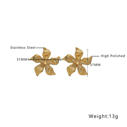 1 Pair Exaggerated Geometric Plating Titanium Steel 18K Gold Plated Earrings