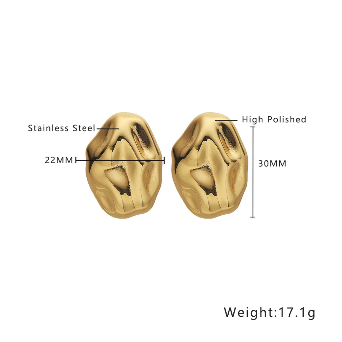 1 Pair Exaggerated Geometric Plating Titanium Steel 18K Gold Plated Earrings