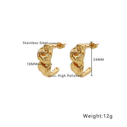 1 Pair Exaggerated Geometric Plating Titanium Steel 18K Gold Plated Earrings