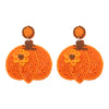 1 Pair Exaggerated Handmade Funny Pumpkin Handmade Synthetic Fibre Seed Bead Drop Earrings