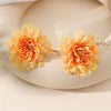 1 Pair Exaggerated Lady Flower Alloy Cloth Earrings