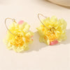 1 Pair Exaggerated Lady Flower Alloy Cloth Earrings