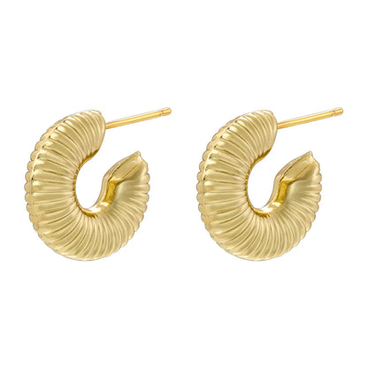 1 Pair Exaggerated Luxurious Shiny C Shape Star Side Stripe Plating Inlay Copper Zircon 18k Gold Plated Ear Studs