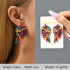 1 Pair Exaggerated Luxurious Shiny Round Heart Shape Wings Plating Inlay Copper Alloy Zinc Alloy Rhinestones Glass Ear Studs