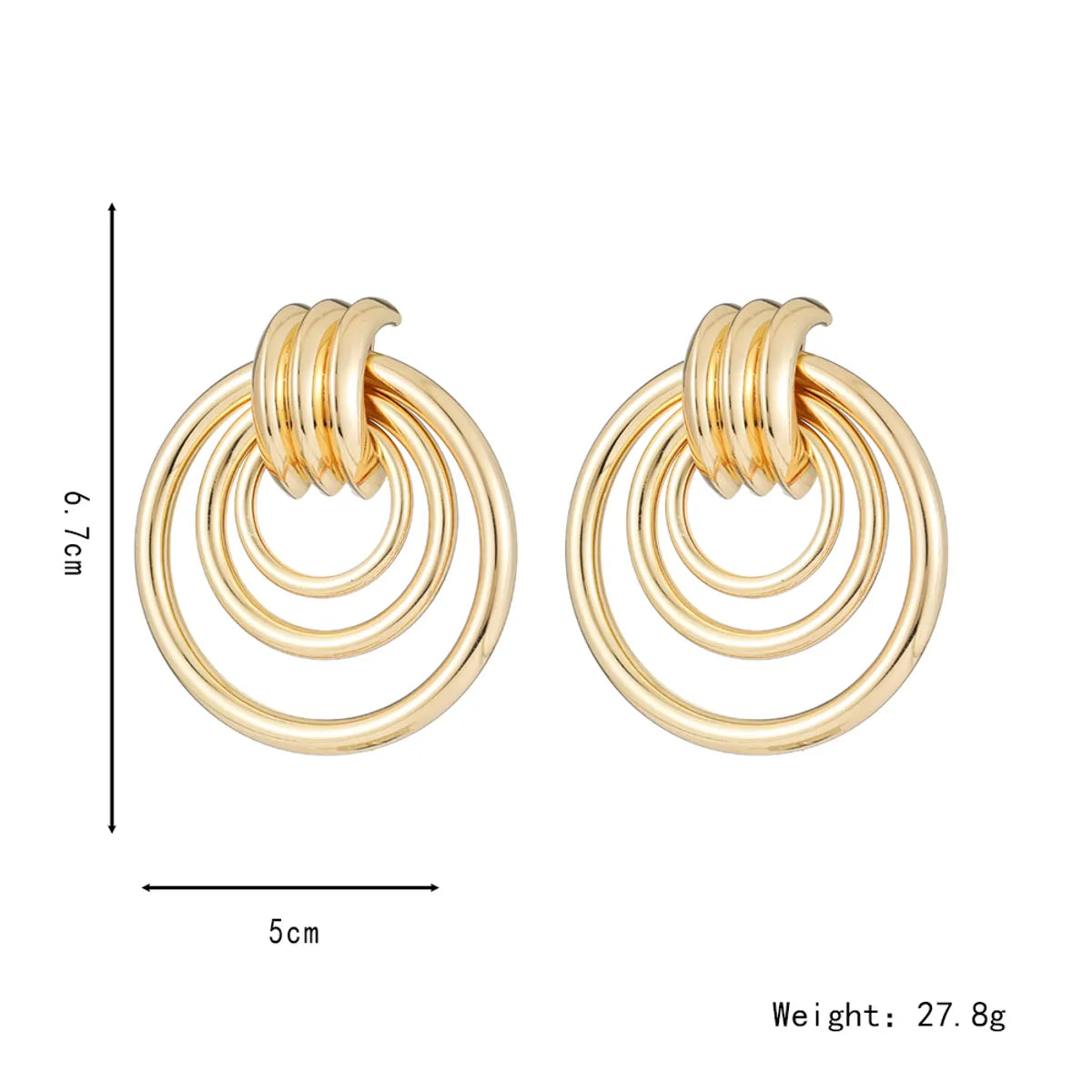 1 Pair Exaggerated Modern Style Circle Plating Metal Gold Plated Drop Earrings