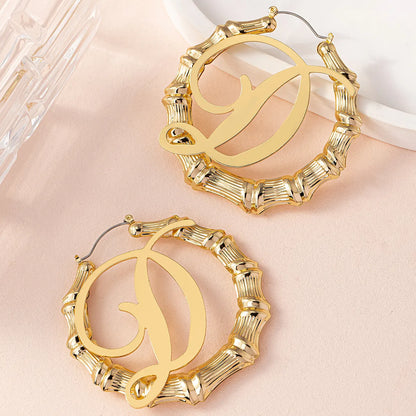 1 Pair Exaggerated Modern Style Simple Style Letter Hollow Out Iron Earrings