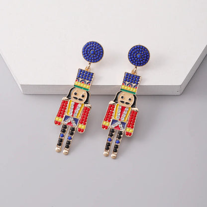 1 Pair Exaggerated Novelty Cartoon Character Plating Alloy Gold Plated Drop Earrings