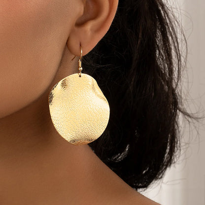 1 Pair Exaggerated Punk Round Plating Alloy Gold Plated Drop Earrings