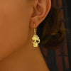 1 Pair Exaggerated Punk Simple Style Pumpkin Skull Copper Drop Earrings