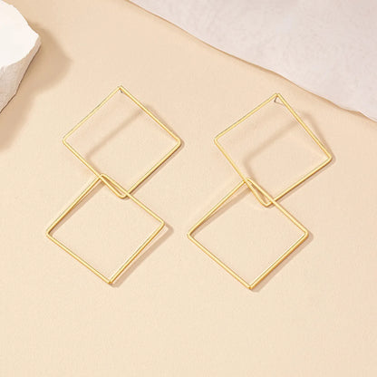 1 Pair Exaggerated Punk Solid Color Plating Alloy Gold Plated Drop Earrings