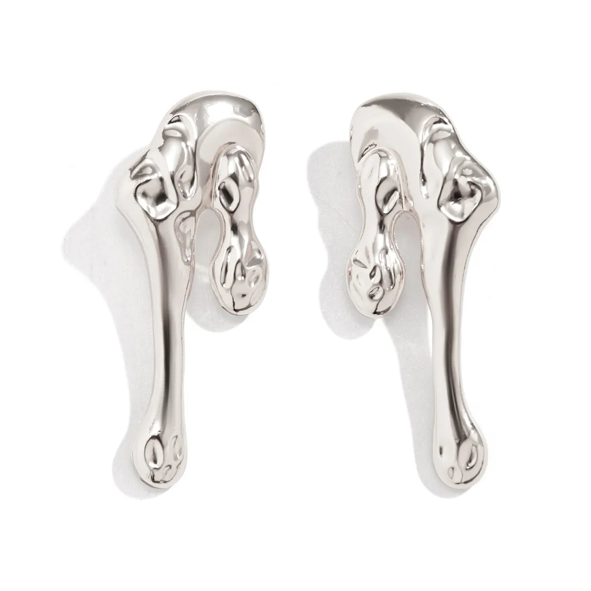 1 Pair Exaggerated Simple Style Classic Style Irregular Three-dimensional Thick Alloy Ear Studs