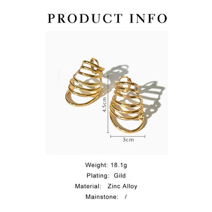 1 Pair Exaggerated Simple Style Geometric Alloy 18K Gold Plated Ear Studs